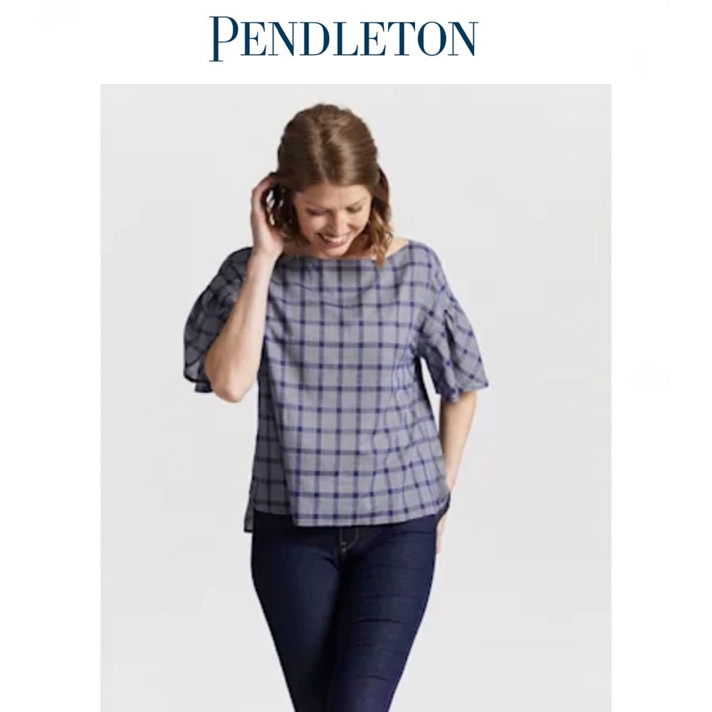 Pendleton WOMEN'S AIRY SHORT-SLEEVE BOATNECK TOP, sz Med